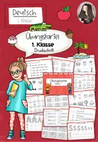 Vorschau - Stationenlernen - Druckschrift Klasse 1 Deutsch | Übungskartei Buchstaben & Silben - Deckblatt
