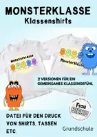 Vorschau - Mal- und Bastelvorlagen - Materialpaket Klassenmotto Mottoklasse Klassenmaskottchen Monster - Seite 3