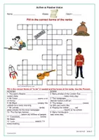 Vorschau - Spiele - Crossword Passive Voice 2 - Active or Passive Voice - Seite 1
