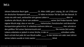 Vorschau - Arbeitsblätter - Johann Sebastian Bach (Arbeitsblatt und Lösung zum Lückentext von unterricht.schule) + Mindmap + Infografik - Seite 3