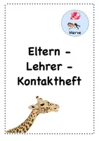 Vorschau - Arbeitsblätter - Eltern-Lehrer-Kontaktheft/ Logbuch/ Notenübersicht - Deckblatt