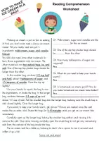 Vista previa - Hojas de trabajo - Grade 2 Reading Comprehension Worksheet - Homemade Ice Cream / Comprensión de lectura de 2. ° grado: helado casero - Portada