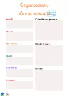 Aperçu - Apprentissages en autonomie - Organisation: organisation semaine - Page de couverture