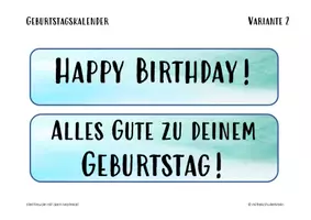 Vorschau - Mal- und Bastelvorlagen - Geburtstagskalender Variante 2 - Deckblatt