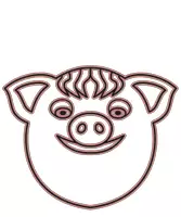 Vorschau - Mal- und Bastelvorlagen - Grafik Bild zum Ausmalen - Ein Schweine Kopf - Deckblatt