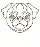 Vorschau - Mal- und Bastelvorlagen - Grafik Bild zum Ausmalen - Ein Mops Hunde Motiv - Deckblatt
