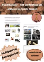 Vorschau - Arbeitsblätter - Was ist Sprache? - sich den Merkmalen und Funktionen von Sprache annähern (Abiturschwerpunkt 2024) - Deckblatt
