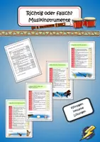 Vorschau - Arbeitsblätter - richtig oder falsch Musikinstrumente - Deckblatt
