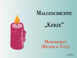 Vorschau - Mal- und Bastelvorlagen - Malgeschichte / rhythmisches Zeichnen „KERZE“ (Querformat zum Einlaminieren, für Beamer & Tablet; inkl. Version mit Silbentrennern) - Weihnachten / Lichterfest / Chanukka / Geburtstag - Seite 2