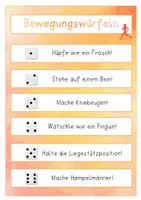 Vorschau - Aufgabenkarten - Freebie - Spiel - Bewegungswürfeln - Seite 1