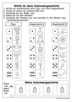 Vorschau - Arbeitsblätter - Würfle dir eine Halloweengeschichte (zum Schreiben erster Geschichten) - Seite 1