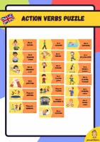 Vista previa - Unidades / Secuencias / Situaciones de Aprendizaje - ACTION VERBS ENGLISH PUZZLE - Portada