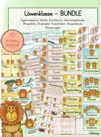 Vorschau - Poster - BUNDLE: Löwenklasse / Klassentier Löwe - Classroom Management - Deckblatt