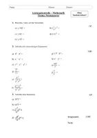 Vorschau - Arbeitsblätter - Leistungskontrolle - Potenzgesetze - Deckblatt