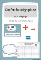 Vorschau - Arbeitsblätter - Mathestarter - Kopfrechenolympiade - Deckblatt