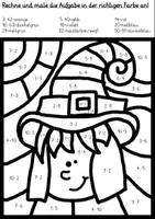 Vorschau - Arbeitsblätter - Halloween Mathe Mandala - Seite 1