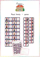 Vorschau - Spiele - Royal Family – 3er Spielepaket: Memory, Domino und Collect the Buttons (Landeskunde Englisch / Stand 09/22) - Deckblatt