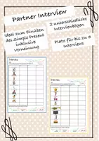 Vorschau - Arbeitsblätter - Partner Interview - Simple Present - Deckblatt