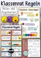 Vorschau - Mal- und Bastelvorlagen - Regeln für den Klassenrat (Grundschule / Sek 1) - Deckblatt