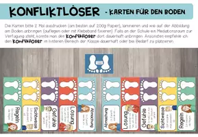 Vorschau - Aufgabenkarten - Konflikte lösen – Konfliktlösung, Streit schlichten, Streitschlichtung, Friedensbrücke, Konfliktlöser | Aufgabenkarten, Gesprächskarten, Sozialtraining, Soziales Lernen, Klassenrat 4., 5. Klasse, Grundschule, Sekundarstufe - Seite 2