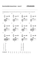 Vorschau - Arbeitsblätter - Bruchanteile berechnen (Arbeitsblatt mit Lösungswort) - Seite 1