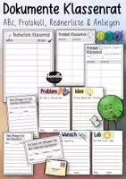 Vorschau - Arbeitsblätter - Klassenrat - Arbeitsblätter, Protokoll, Rednerliste, Anliegen und mehr - Deckblatt