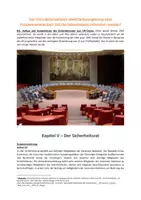 Vorschau - Arbeitsblätter - Der UNO Sicherheitsrat - Instrument der Friedensbewahrung oder nicht funktionierendes Krisenmanagement? Arbeitsblatt zur Selbsterarbeitung inkl. möglicher Lösungen - Deckblatt