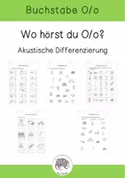 Vorschau - Arbeitsblätter - Buchstabe O/o: Akustische Differenzierung - Buchstabeneinführung - Lauteinführung - Laute hören - Deckblatt