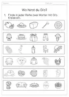 Vorschau - Arbeitsblätter - Buchstabe O/o: Akustische Differenzierung - Buchstabeneinführung - Lauteinführung - Laute hören - Seite 3