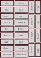 Vorschau - Aufgabenkarten - Mini-Wortbaukasten mit Präfix, Suffix & Wortstämmen - Seite 1