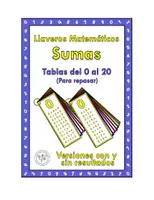 Vista previa - Hojas de trabajo - LLAVERO MATEMATICO TABLA DE LA SUMA REPASO PRACTICAR - Portada