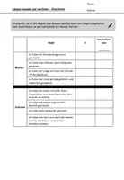 Vorschau - Arbeitsblätter - Längen messen und zeichnen_Checkliste - Seite 1