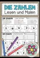 Vista previa - Hojas de trabajo - DIE ZAHLEN - Lesen und Malen (2 niveles de diferenciación) - Portada