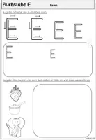 Vorschau - Arbeitsblätter - Buchstabe E Arbeitsblätter | Einführung Druckschrift Klasse 1 - Seite 3