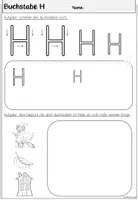 Vorschau - Arbeitsblätter - Buchstabe H Arbeitsblätter | Einführung Druckschrift Klasse 1 - Seite 3