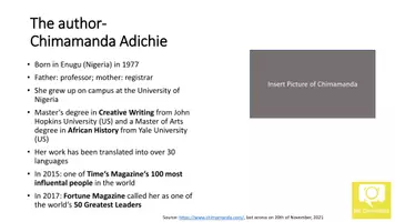 Vorschau - Arbeitsblätter - Englisch Oberstufe - Nigeria - TED Talk "The danger of a single story" - Chimamanda Adichie - Seite 1