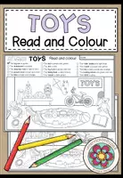Vorschau - Arbeitsblätter - Toys Englisch – Spielzeug, Toys Vocabulary, Wortschatz, Reading, Reading Comprehension, Leseverstehen, Read and Colour, Lesen und Malen | Arbeitsblatt, Lesetraining 3., 4. Klasse, Grundschule - Deckblatt