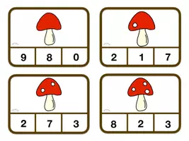 Vorschau - Fördermaterial/Inklusion - Klammerkarten / Zählkarten: Mengenkarten FLIEGENPILZE (und zum Selbstbeschriften) (Zahlenraum bis 10, binnendifferenziert) (Herbst, Silvester, Neujahr) - Seite 1