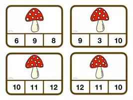 Vorschau - Fördermaterial/Inklusion - Klammerkarten / Zählkarten: Mengenkarten FLIEGENPILZE (und zum Selbstbeschriften) (Zahlenraum bis 10, binnendifferenziert) (Herbst, Silvester, Neujahr) - Seite 3