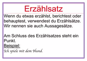 Vorschau - Poster - Merkblatt Erzählsatz - Deckblatt