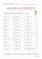 Vorschau - Arbeitsblätter - Langer oder kurzer Selbstlaut - doppelter Mitlaut - Seite 1