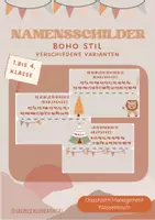 Vorschau - Anderer Materialtyp - Namensschilder | verschiedene Varianten | Boho-Stil - Deckblatt