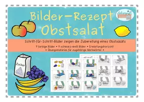 Vorschau - Arbeitsblätter - Bilderrezept Obstsalat 9 Schritt-für-Schritt-Bilder - Deckblatt