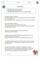 Vorschau - Arbeitsblätter - Arbeitsblatt Leseverständnis Witze - Deckblatt