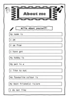 Vorschau - Arbeitsblätter - Writing "About myself" Arbeitsblatt - Deckblatt