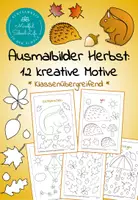 Vorschau - Arbeitsblätter - Ausmalbilder Herbst: 12 kreative Motive - Deckblatt