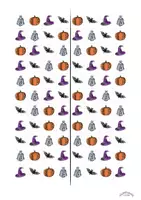 Vorschau - Arbeitsblätter - Hand-Hand-Koordination „HALLOWEEN“ - Gespenst, Kürbis, Hexenhut & Fledermaus (4 verschiedene Versionen) - Seite 1