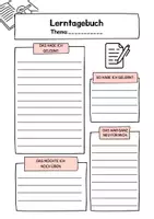 Vorschau - Arbeitsblätter - Eine Lerntagebuch Vorlage - Deckblatt