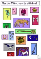 Vorschau - Arbeitsblätter - Erzählblatt Pferde & Märchen mit Ausmalbild - Deckblatt