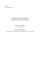 Vorschau - Stundenentwürfe - Unterrichtsentwurf - Kreis - Kreiszylinder - Anwendungsaufgabe - Modellierung - Modellbildung - Problemlösen - Deckblatt